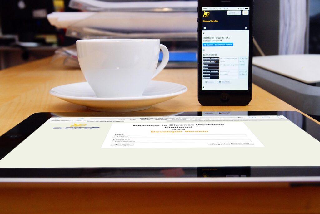 coffee, office, work, iphone, communication, mobile, smart phone, table, process, signature, e-signature, company, surface, workflow, application, in the morning, chronos systems, chronos workflow, paperless, paperwork, startup, signature, workflow, paperless, paperless, paperless, paperless, paperless